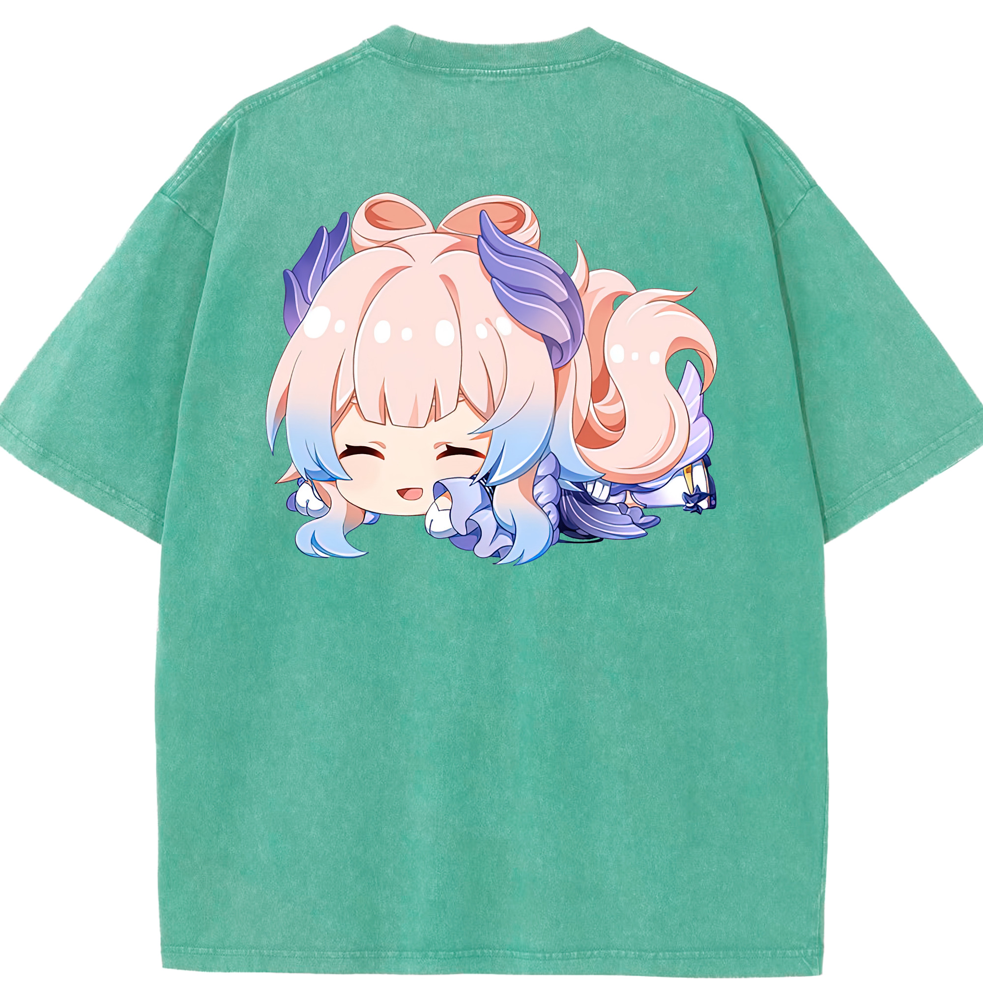 げんし神 珊瑚宮心海 サンゴノミヤ・ココミ genshin Sangonomiya Kokomi 綿100% ヴィンテージ風 半袖Tシャツ（背面プリント）